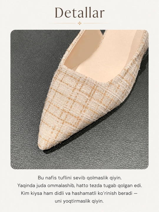 Tuflilar ayollar uchun, Ayollar uchun nafis slingback tufli 36-41