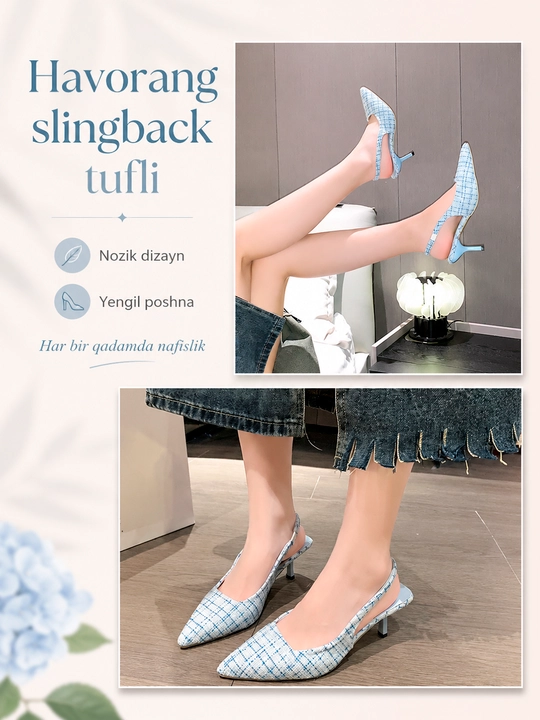 Tuflilar ayollar uchun, Ayollar uchun nafis slingback tufli 36-41