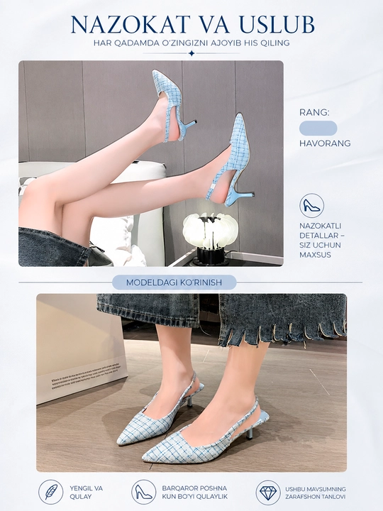 Tuflilar ayollar uchun, Ayollar uchun nafis slingback tufli 36-41