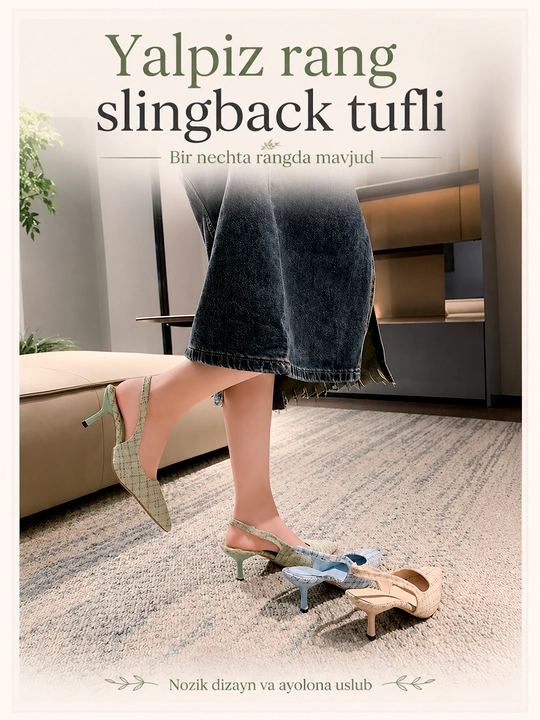 Tuflilar ayollar uchun, Ayollar uchun nafis slingback tufli 36-41