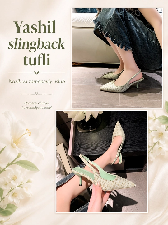 Tuflilar ayollar uchun, Ayollar uchun nafis slingback tufli 36-41