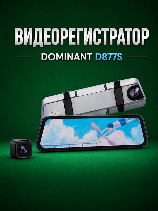 Videoregistrator DOMINANT D877S Wi-Fi, 32GB fleshka bilan