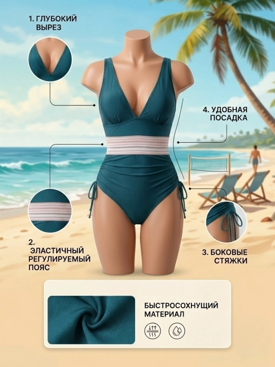 Купальники слитные для девушек и женщин - 