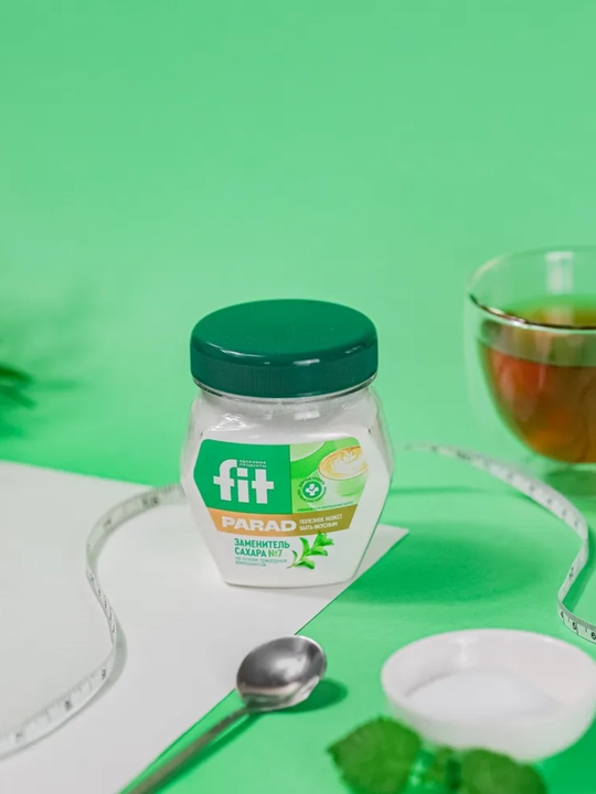 Fit Parad No7 tabiiy shakar ornini bosuvchisi, shakardan 10 baravar shirin, 180 gr banka