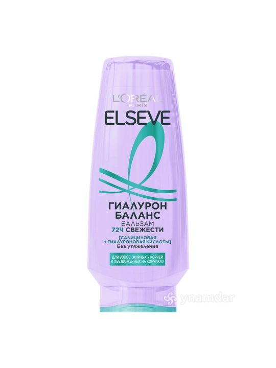 L'Oréal Paris Elseve Gialuron soch balzami yog‘li sochlar uchun 72 s tetiklik 300 ml