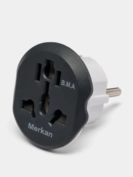 Universal adapter Merkan KT168, evro va o'zb rozetka uchun, terminator, 16 A