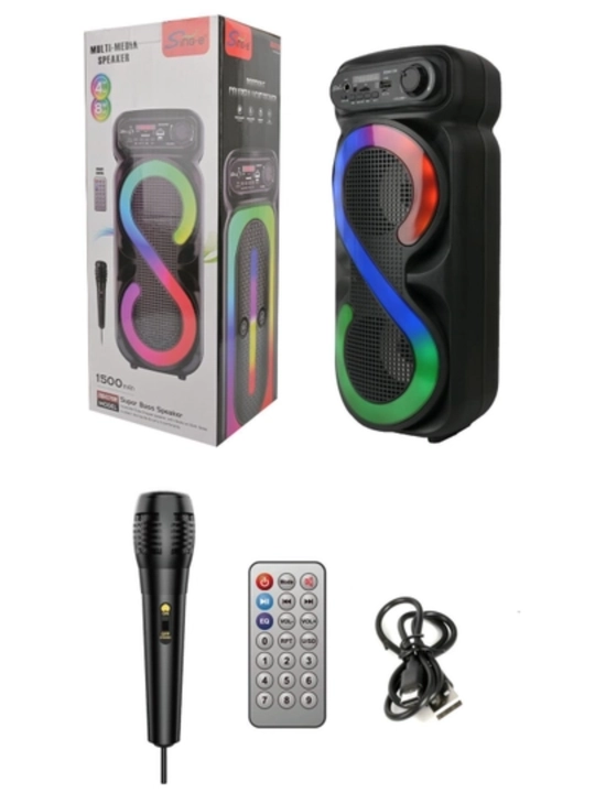 Многофункциональная Bluetooth караоке-колонка с микрофоном, RGB LED и пультом ДУ