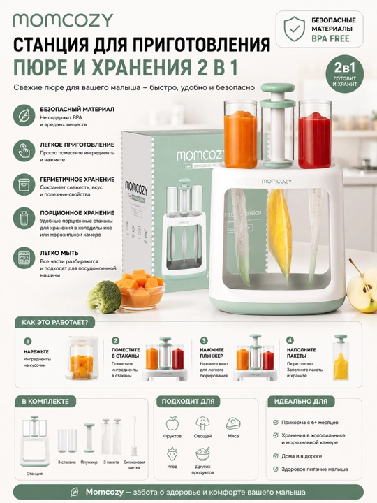 Прибор для приготовления детского питания Momcozy, SE001 - 