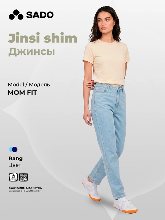 Ayollar jinsilari SADÓ MOM FIT, shimlar ayollar, jinsi shimlar ayollar - 