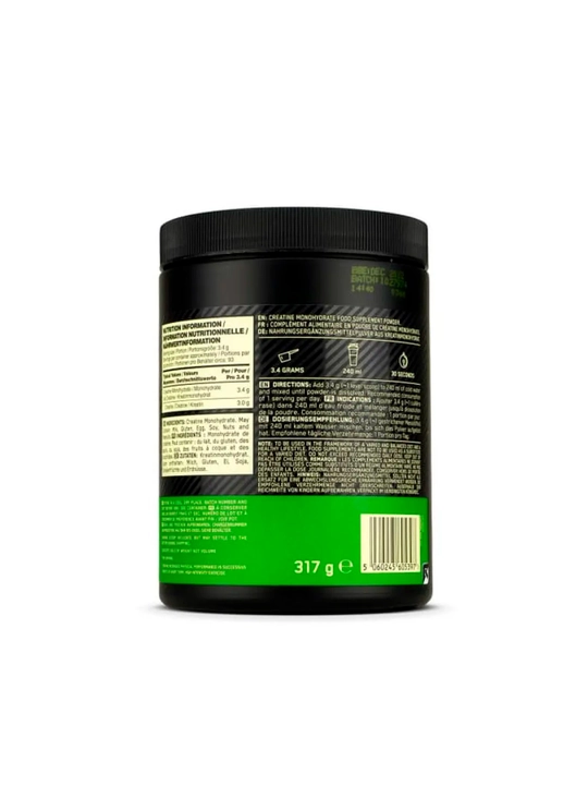 Optimum Nutrition Micronized Creatine Powder 317г — 100% креатин моногидрат, Европа