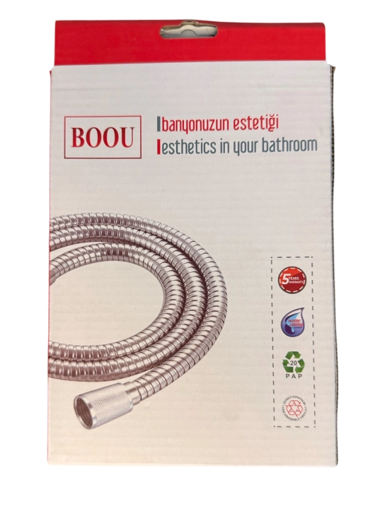 Шланг для душа BOOU 1,5 м, нержавеющая сталь, водосберегающий, 1/2"