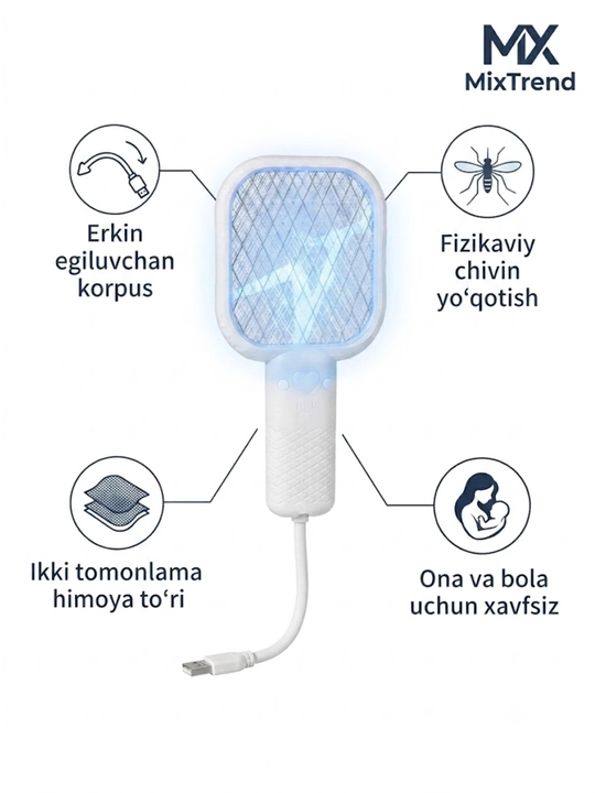 Elektron chivin tutgich va ultrabinafsha tungi chiroq USB