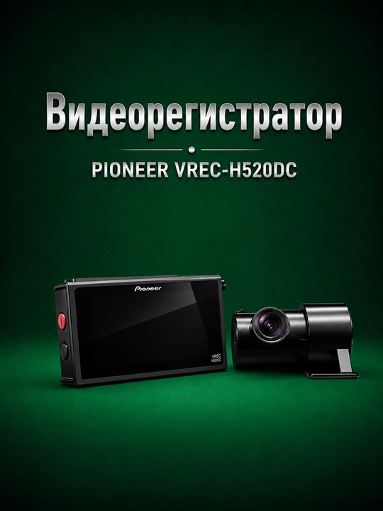 Videoregistrator, PIONEER VREC-H520DC, 3 dyuymli IPS ekran, 2K va orqa 1080p bilan