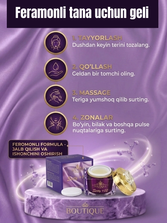 Boutique "Sandy" tana atiri, gel parfyumlangan krem, 10 ml