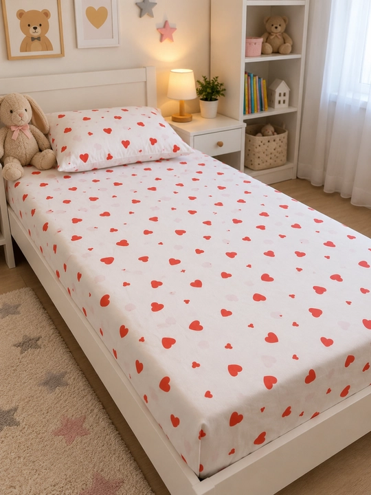 Bir kishilik karavot uchun mo‘ljallangan 130 x 210 o‘lchamli, 100% paxta tolali, yumshoq, nafas oladigan choyshab - 