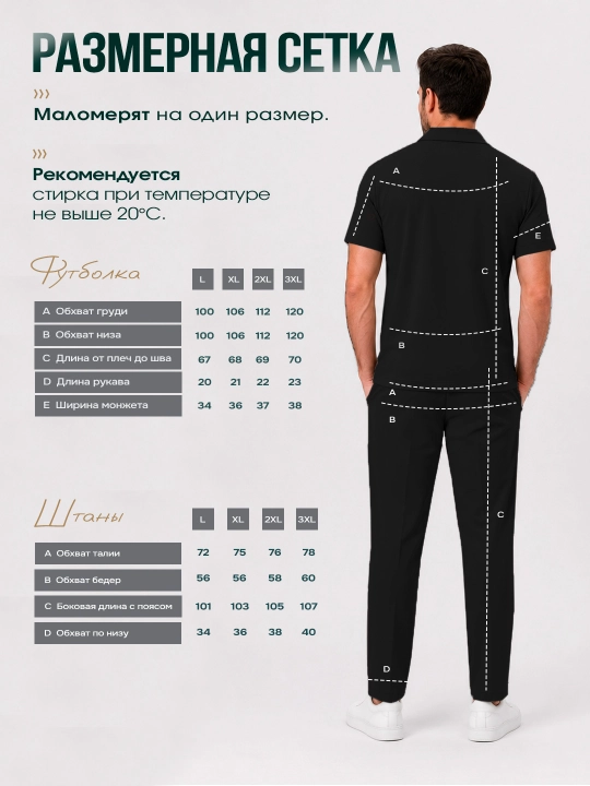 Комплект мужской одежды, поло и брюки