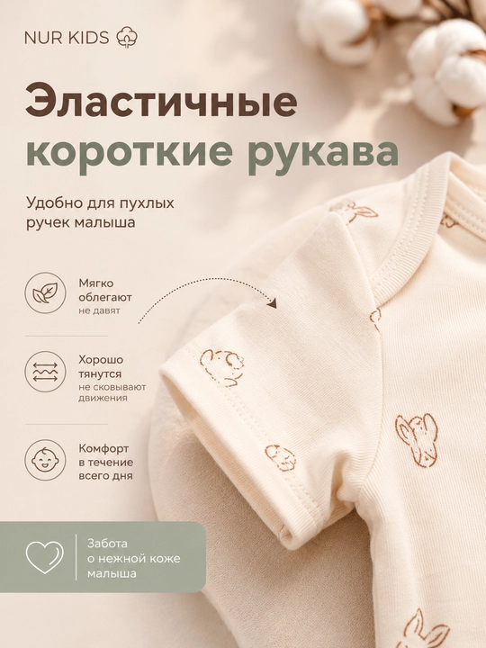 Набор для новорожденных боди для мальчиков 5 шт с коротким рукавом, хлопок