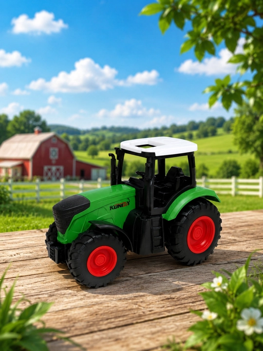 Bolalar uchun o'yinchoq traktor, inertsiyali fermachi traktori, katta g'ildirakli model - 