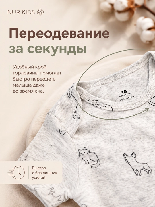Набор для новорожденных боди для мальчиков 5 шт с коротким рукавом, хлопок