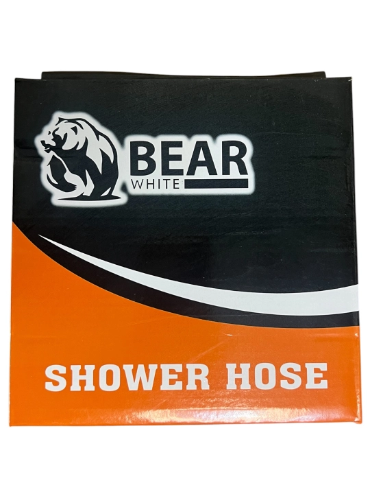 White Bear gigiyenik dush shlangi, 1 m, metall, devor ushlagichi bilan, xrom