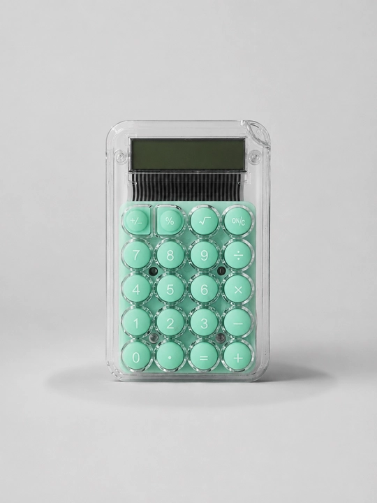 Карманный калькулятор, прозрачный корпус, 6 цвета, 6 × 9 см