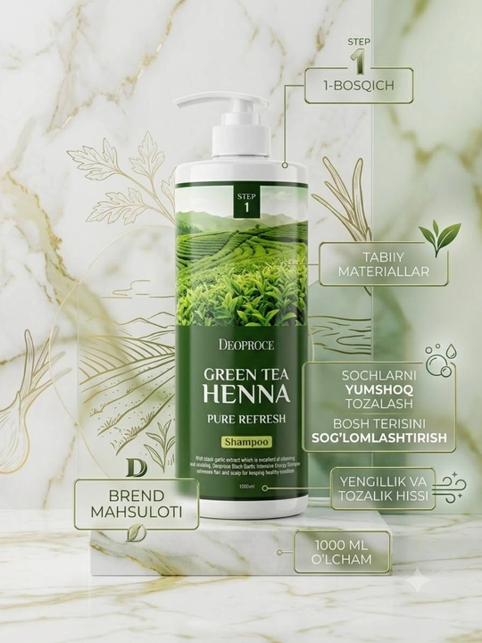 DEOPROCE Step 1 shampun 1000 ml, Koreya - 