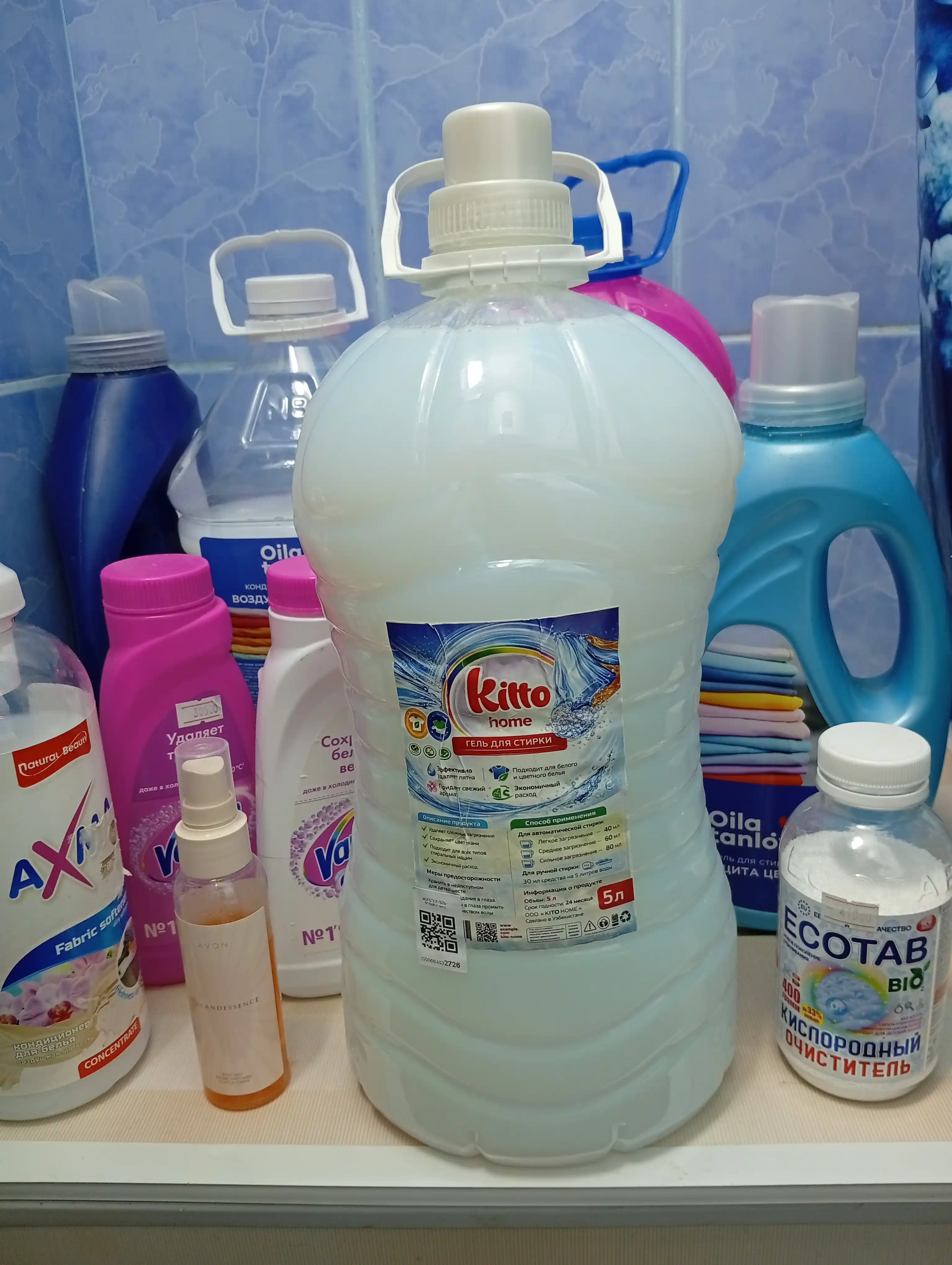 Гель для стирки, Kitto, 2,4-5 л, автомат, полуавтомат, ручной, жидкий порошок
