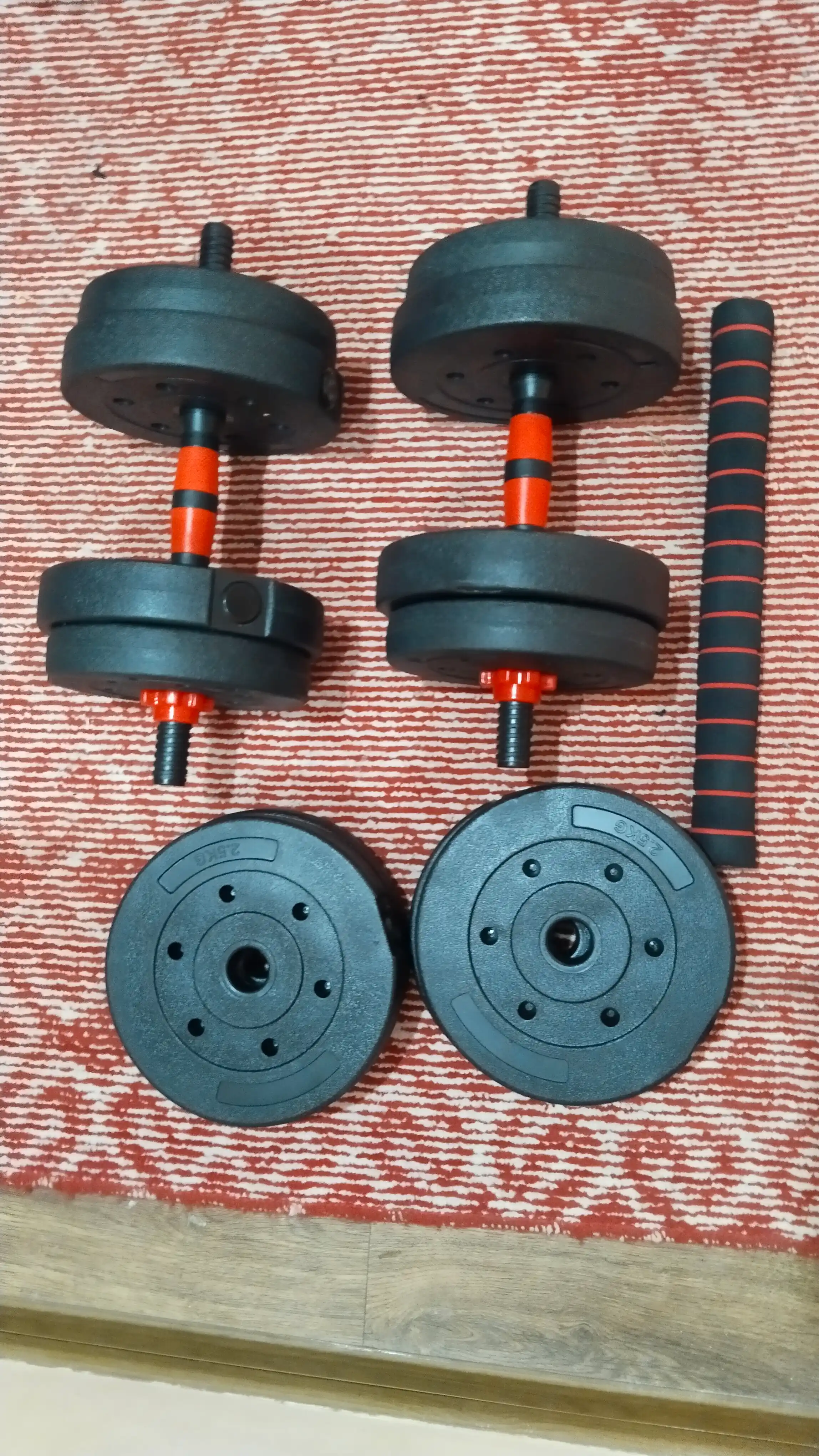 Набор гантелей и штанги, спорт, фитнес, тренажер, 2 в 1, 10-30 кг