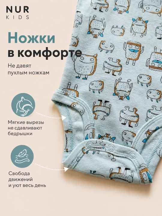 Набор боди для мальчиков новорожденных, 5 шт, с длинным рукавом, хлопок