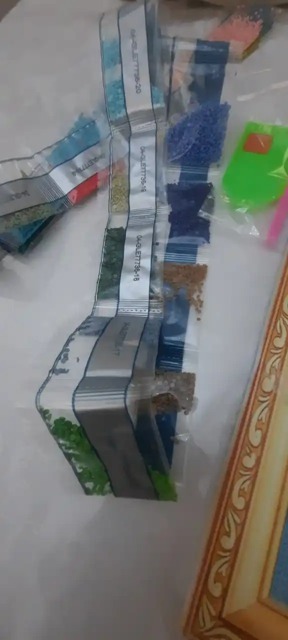 Olmosli mozaika, almazniy mazayka "HAYVONLAR" mavzusida, ramkaga tortilgan, 40*50 sm