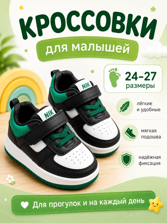 Bolalar krossovkalari, yopishqoq, o‘g‘il va qiz bolalar uchun - 