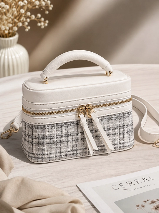 Chanel uslubidagi ayollar sumkasi, kosmetika va aksessuarlar uchun mini-sumka
