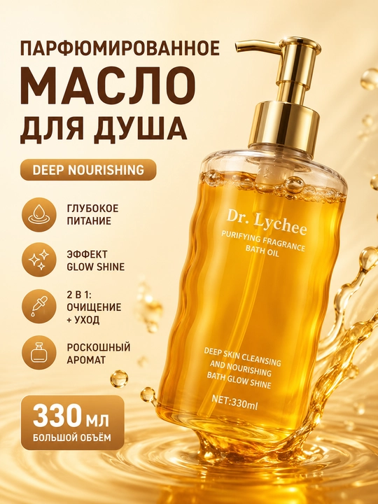 Парфюмированное масло-гель для душа Dr. Lychee - 