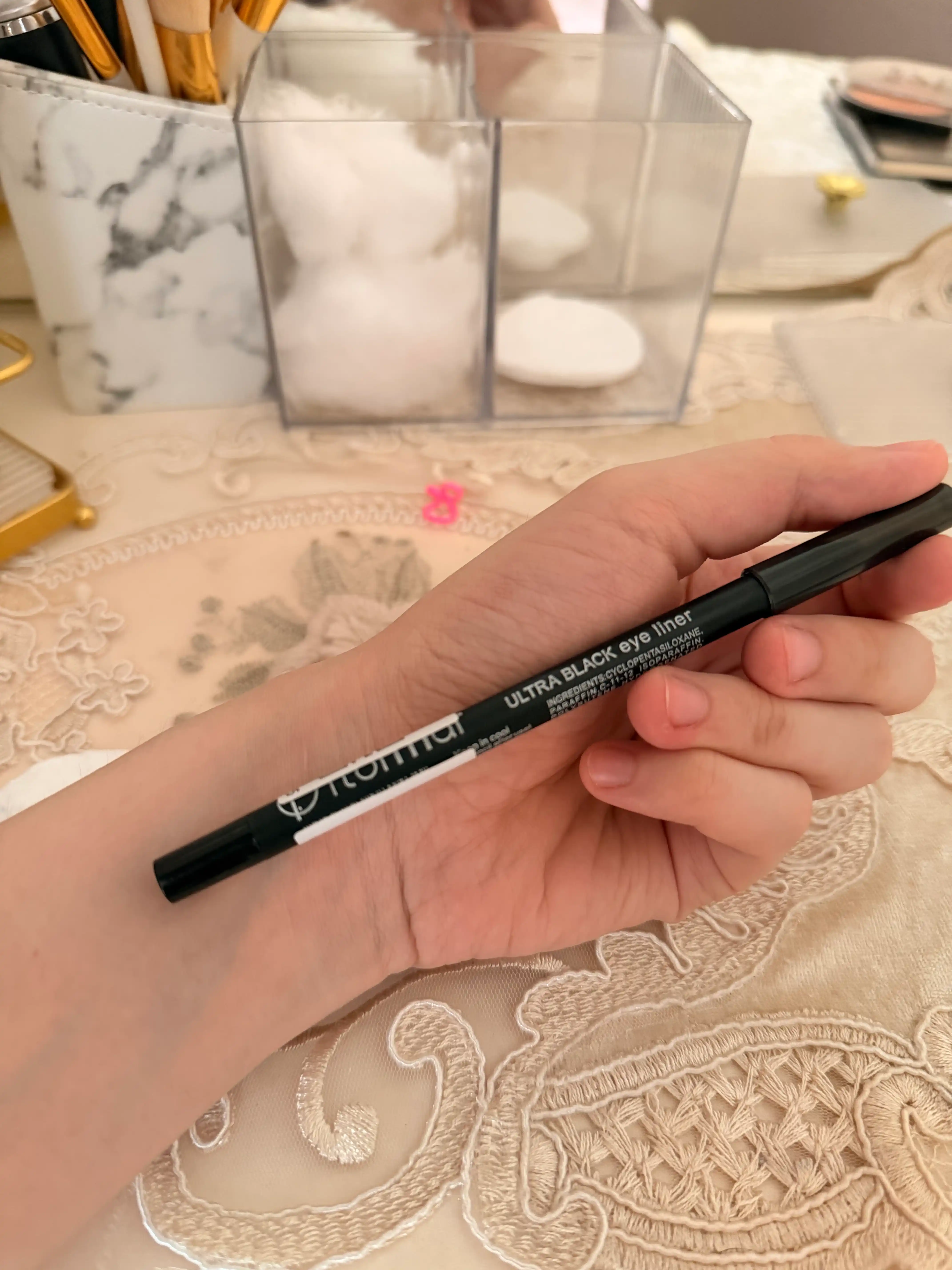 Карандаш для глаз Flormar, черный, водостойкий, стойкий контур