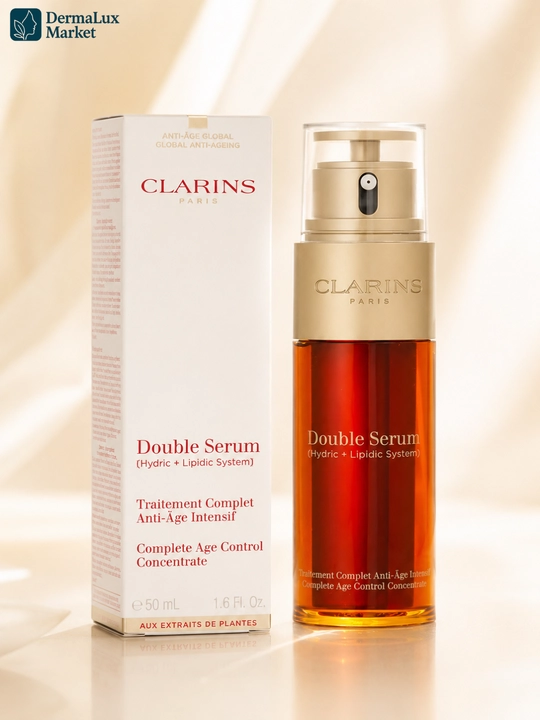 Ikki fazali intensiv yoshartiruvchi zardob, teri parvarishi Clarins Double Serum, 50 ml