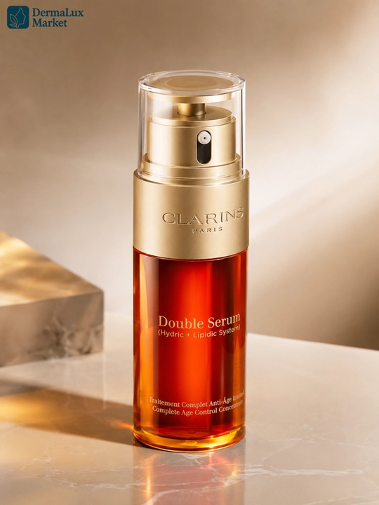 Ikki fazali intensiv yoshartiruvchi zardob, teri parvarishi Clarins Double Serum, 50 ml