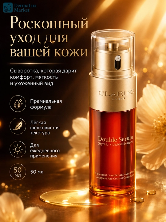 Антивозрастная сыворотка двойного действия Clarins Double Serum, 50 мл - 