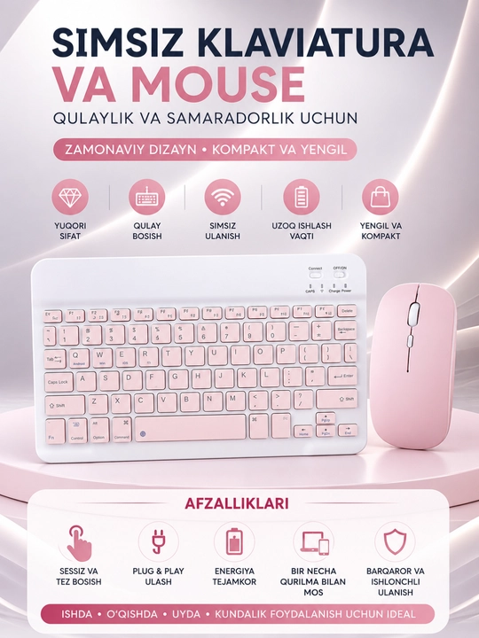 Беспроводной комплект клавиатуры и мыши 2.4GHz USB Wireless Keyboard & Mouse Combo - 