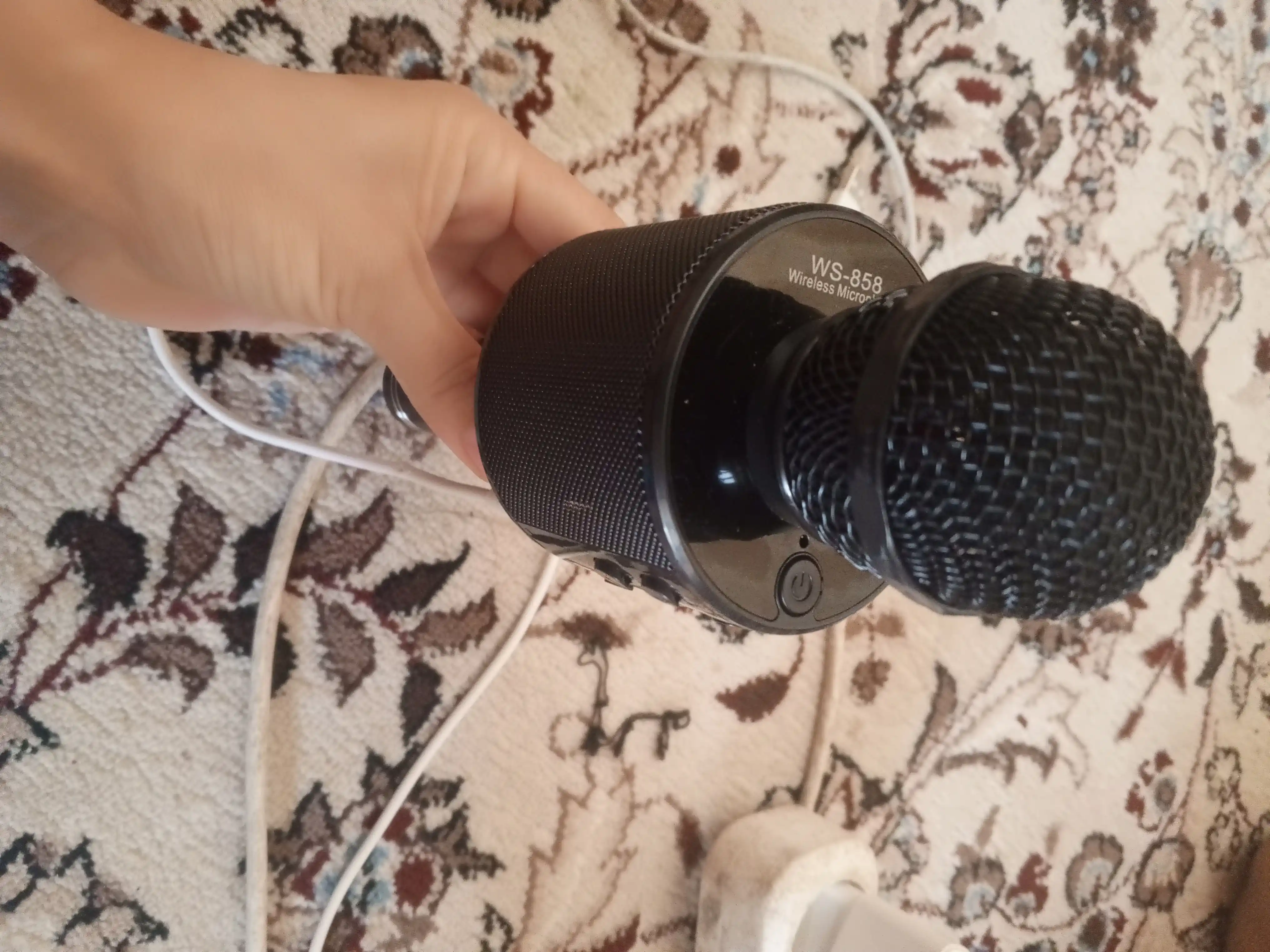 Микрофон караоке, детский, с беспроводным Bluetooth WS 858, колонка с микрофоном