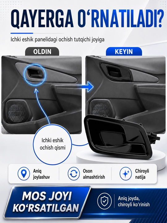Внутренние дверные ручки Mercedes Style для Chevrolet Cobalt (комплект 4 шт)
