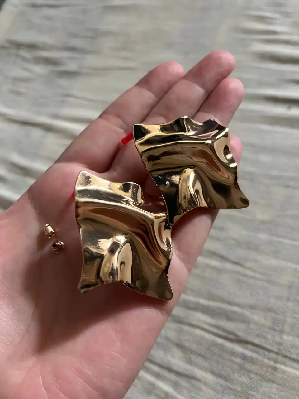 Серьги женские, массивные, мятые пластины, сережки для девушек