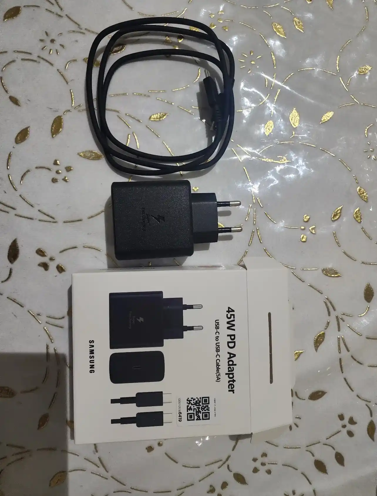 Адаптер Samsung 45 Вт PD, быстрое зарядное устройство USB-C, с кабелем