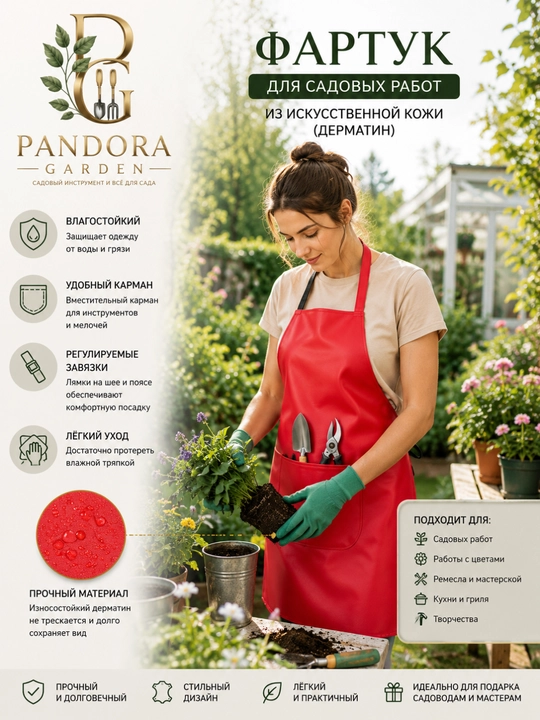 Фартук садовый водонепроницаемый для кухни, гриля и творчества, Pandora Garden - 