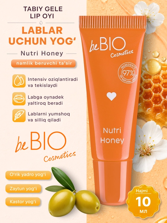 BeBIO Nutri Honey lab uchun jel moyi 10 ml