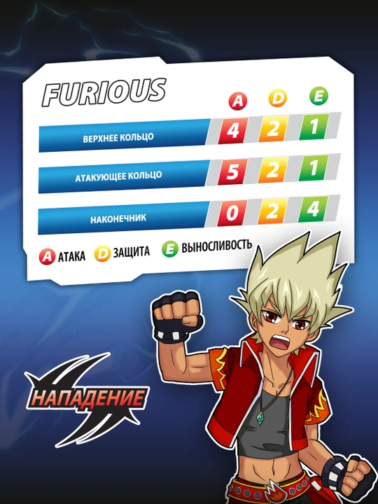 Волчок Infinity Nado Major Furious «Сияющий огонь»