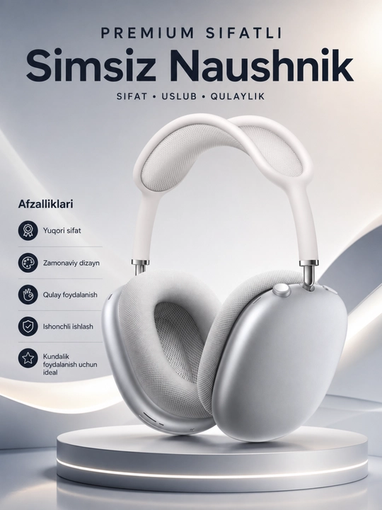 Shovqinni kamaytirish va mikrofonli premium simsiz Bluetooth Hi-Fi Stereo quloqchinlari - 