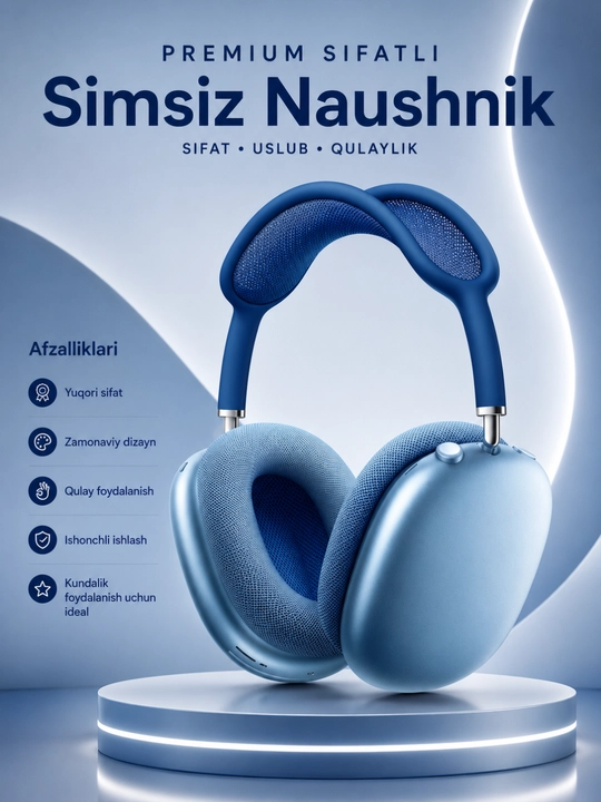 Shovqinni kamaytirish va mikrofonli premium simsiz Bluetooth Hi-Fi Stereo quloqchinlari - 
