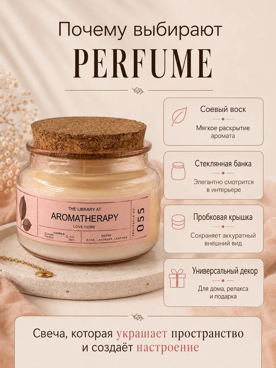Aromatherapy Love Home ароматическая свеча роза и лаванда, 225 г