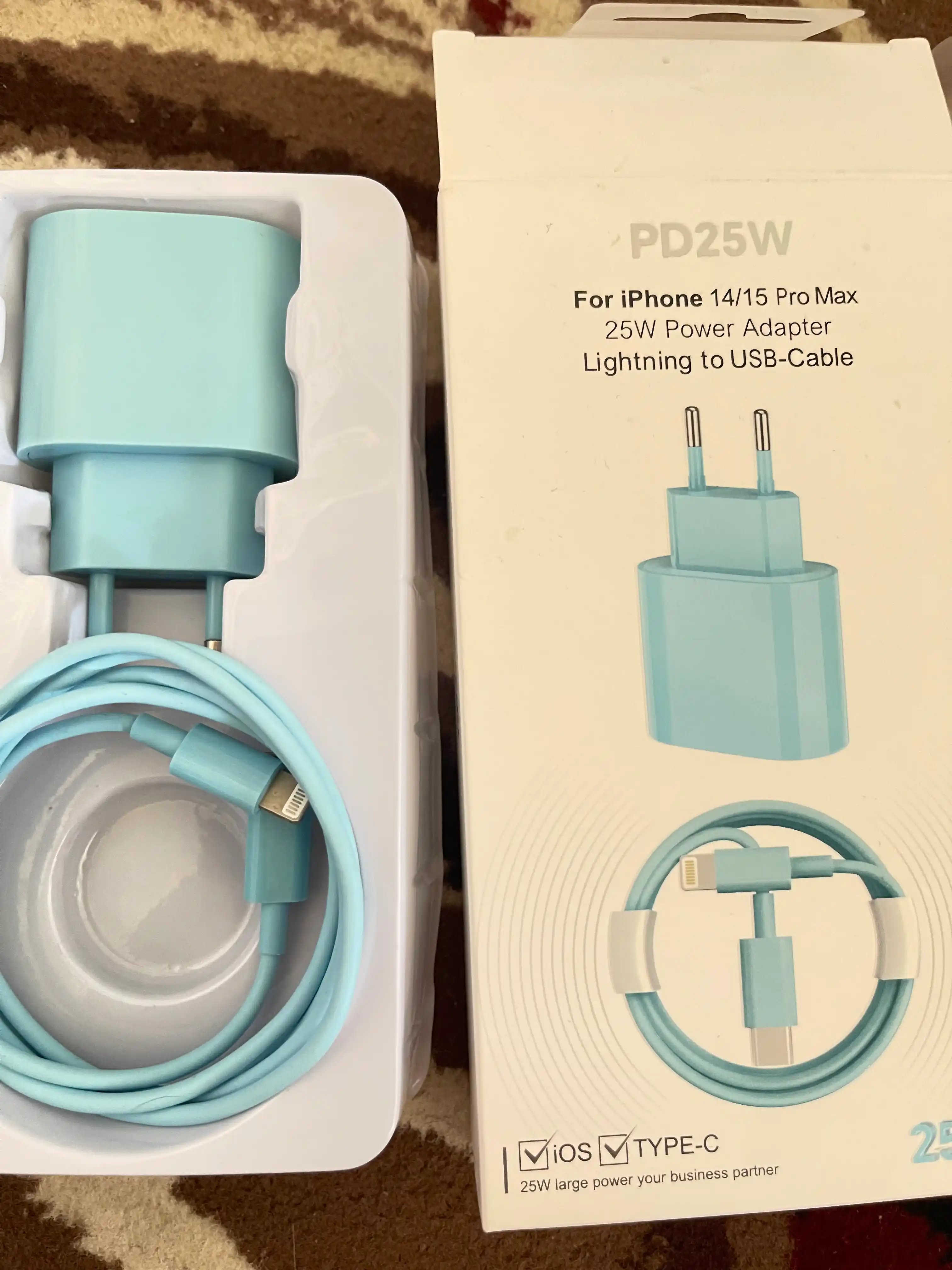 25W To'plam iphone zaryadchik kabel, ayfon zaryadchik adapter