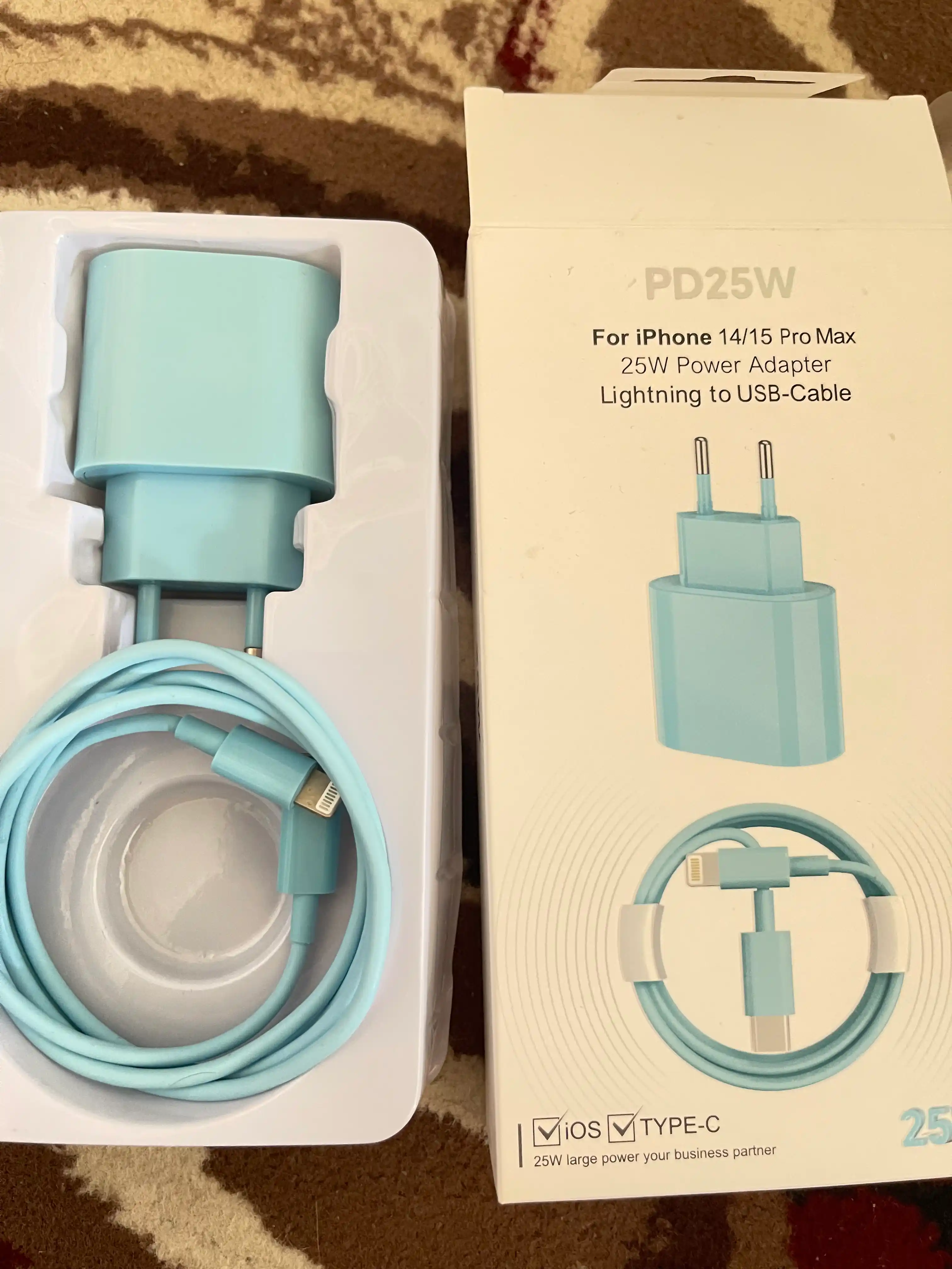25W To'plam iphone zaryadchik kabel, ayfon zaryadchik adapter